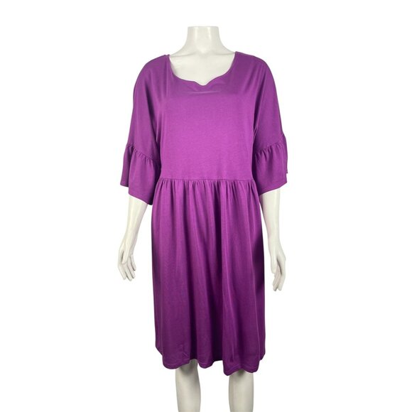 NWT Michael Stars Lola Ruffle Sleeve Shift Dress Small Orchid Purple NEW - Picture 1 of 8